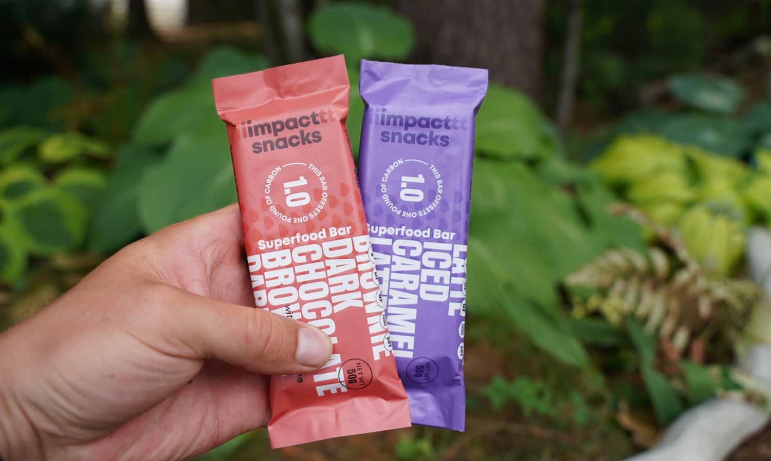 Impacts Snacks is a plant-based superfood bar company that uses compostable wrappers and reclaims more carbon that it uses to make its bars.