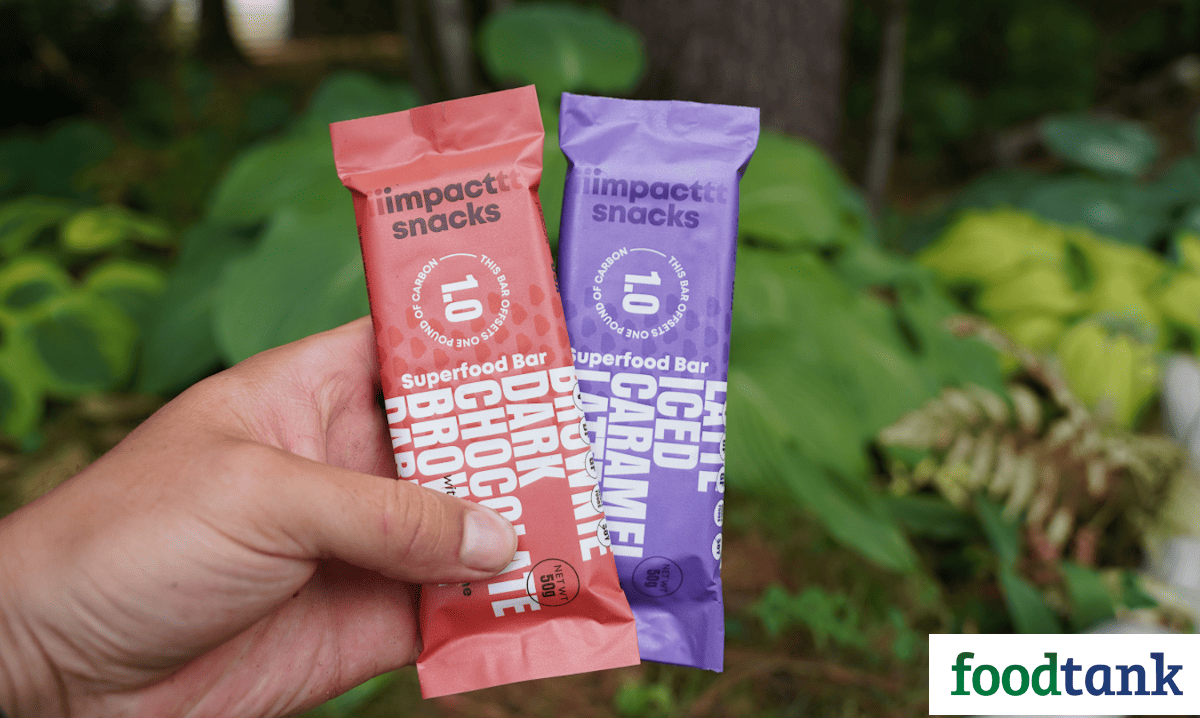 Impacts Snacks is a plant-based superfood bar company that uses compostable wrappers and reclaims more carbon that it uses to make its bars.